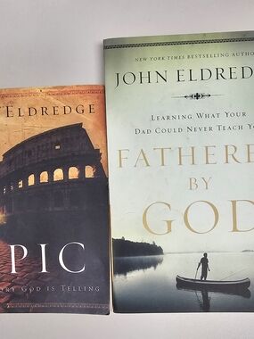 Fathered by God by John Eldredge & Epic companion set - Cream and Orange covers